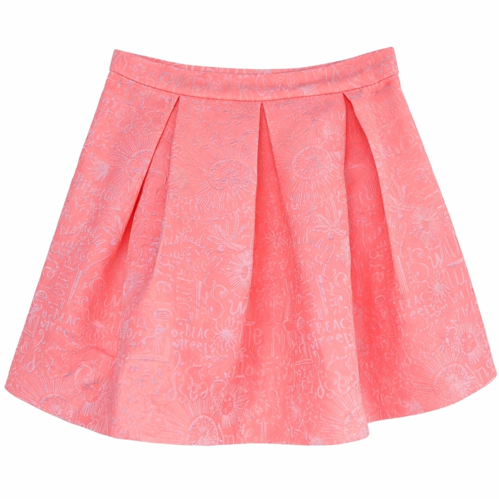 Lilly Pulitzer Peachy Pink Jacquard Pleated Harlie Skirt Size 2 Pink Zip Mini - Picture 2 of 10
